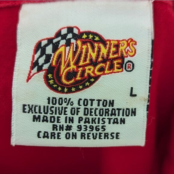 Winner's circle red black white short sleeve button down shirt dale jr Budweiser - Picture 4 of 4